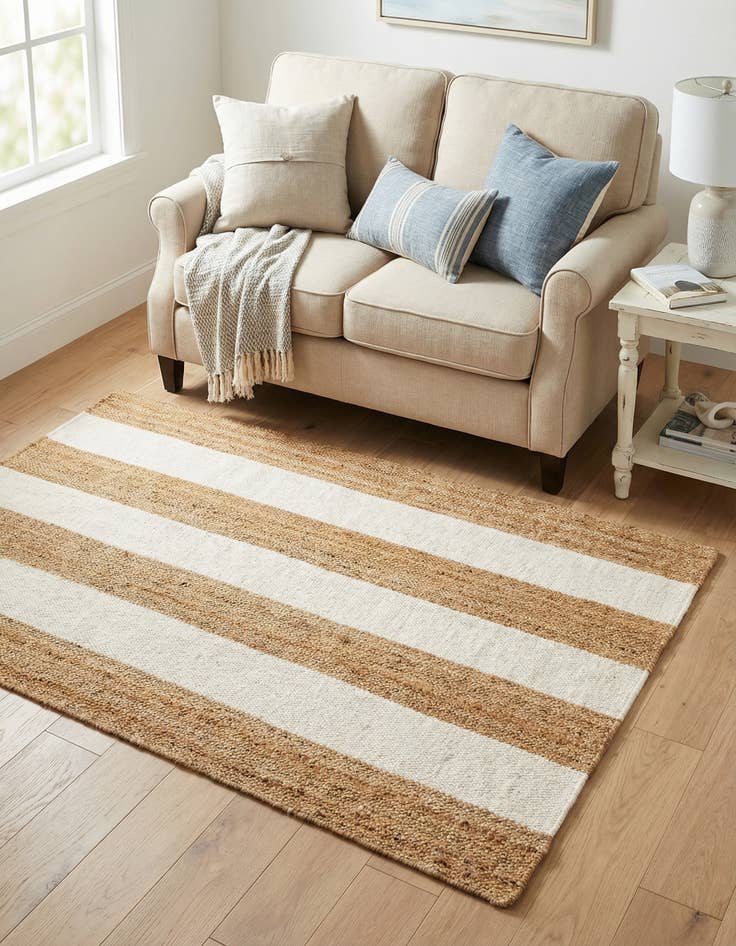 Detail image of 4' 1 x 6' 1 Hand Woven Jill Zarin Hamptons Rug