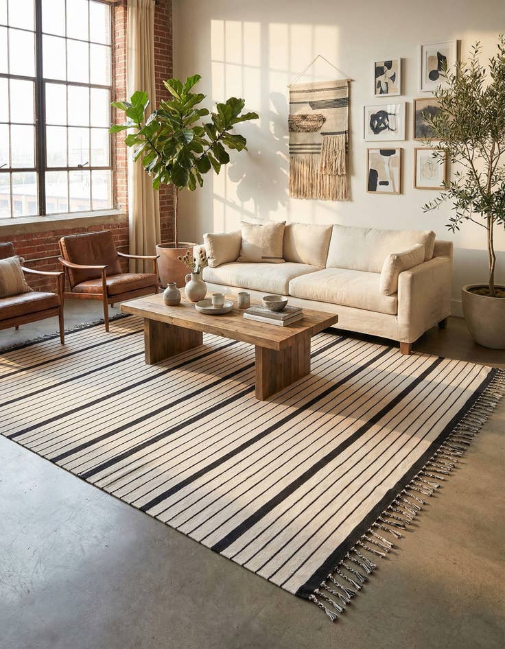 Detail image of 10' x 14' 1  Hand Woven Chindi Cotton Rug