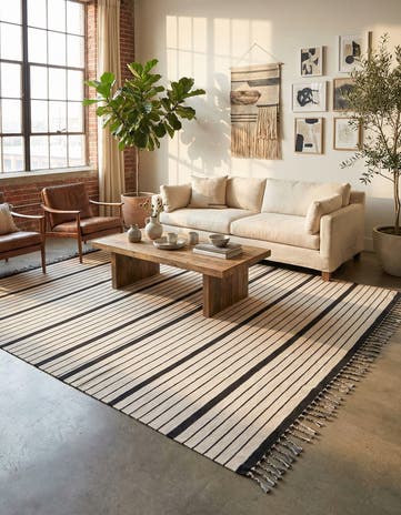 10' x 14' 1 Hand Woven Chindi Cotton Rug