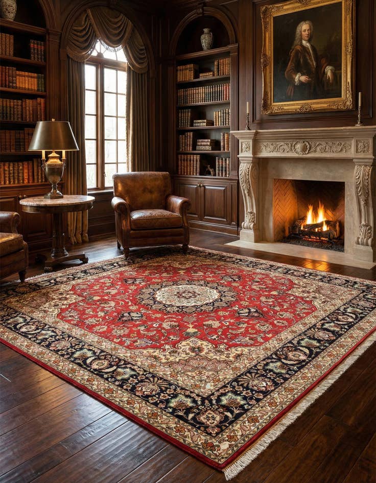 Detail image of 6' 8 x 6' 9 Tabriz Square Rug