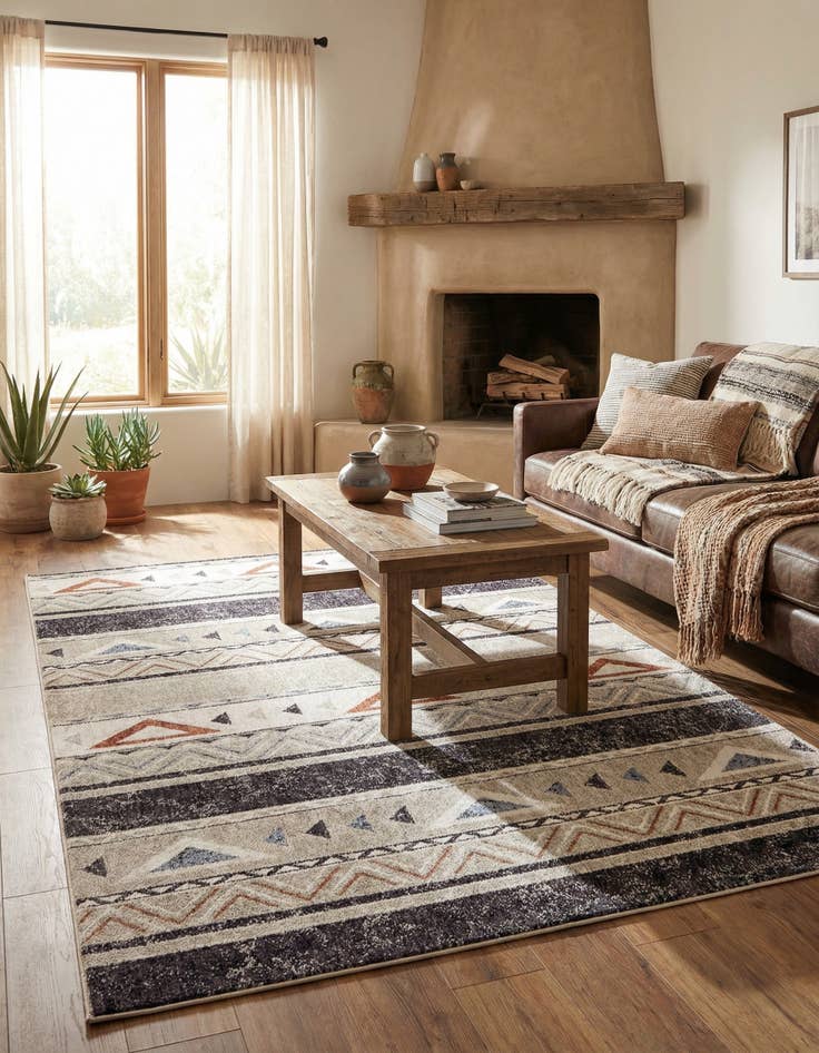 Detail image of 5' 3 x 8' Eco Southwestern Rug