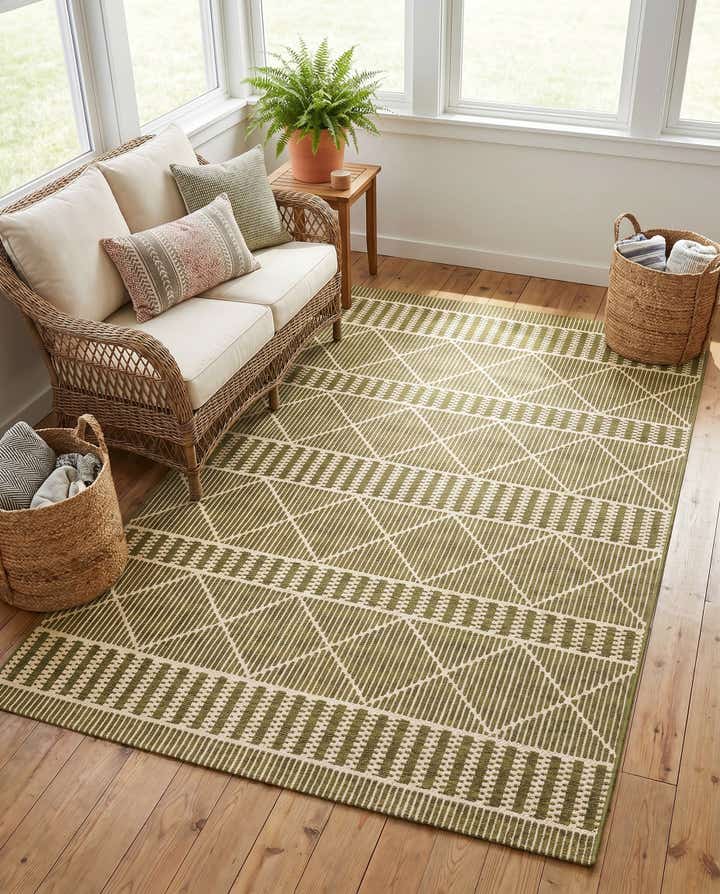 5' 3 x 8' Easy-Clean Trellis Indoor / Outdoor Rug