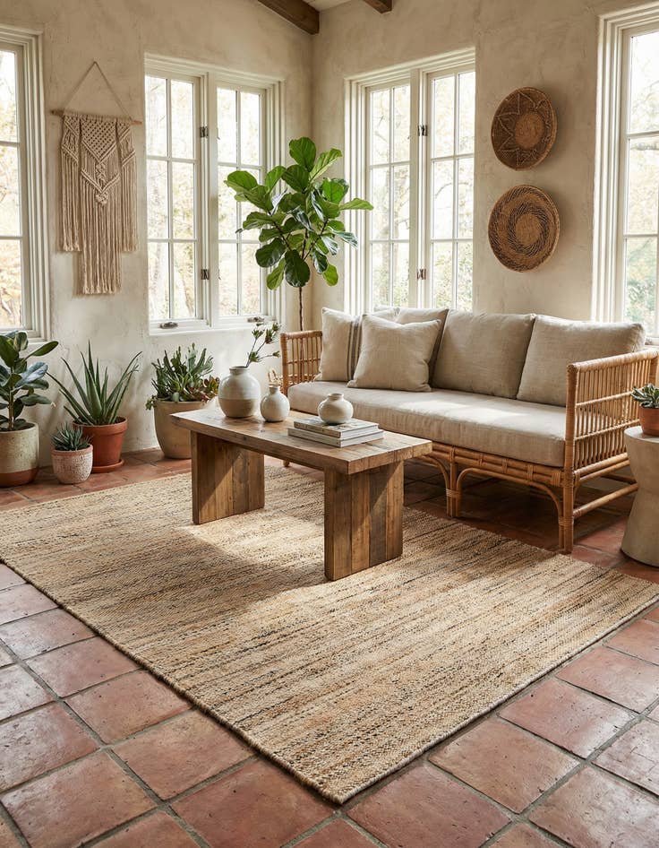 Detail image of 5' 1 x 8' Palm Beach Jute Rug