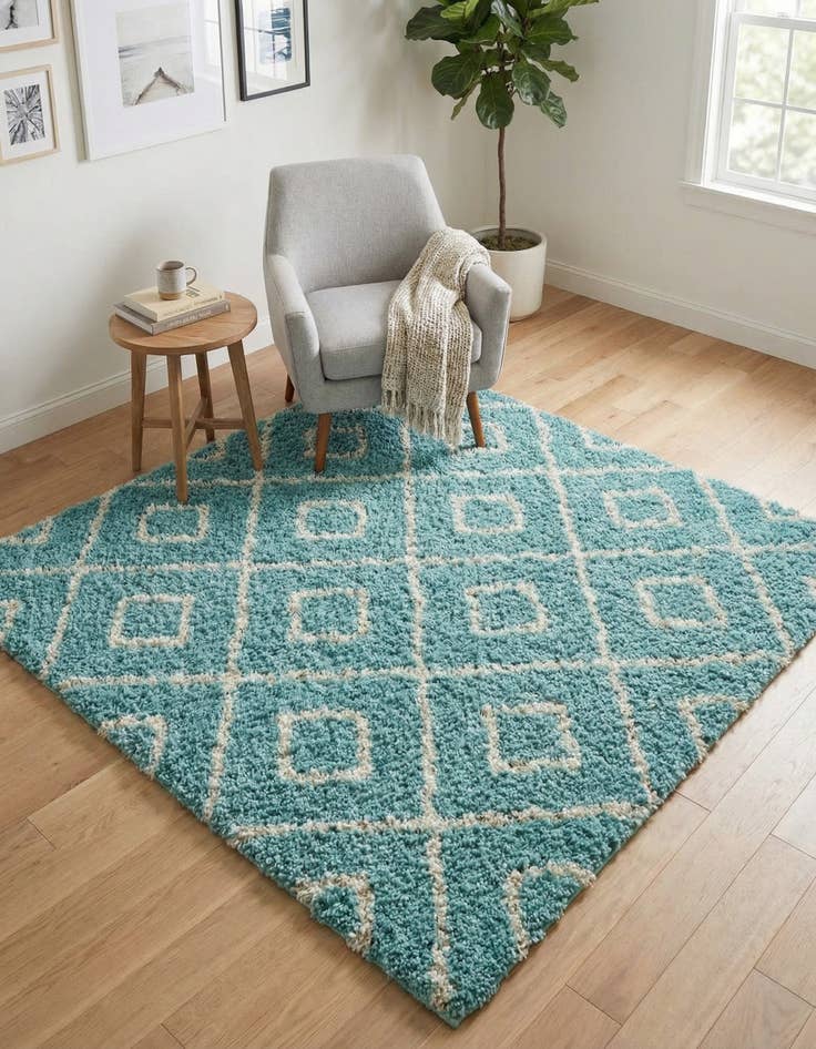 Detail image of 5' 3 x 5' 3 Trellis Shag Square Rug