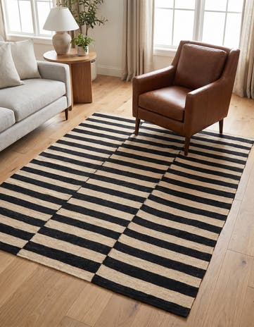 4' 3 x 5' 10 Hand Woven Kilim Modern Wool Rug