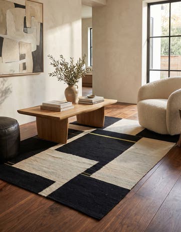 4' 1 x 5' 10 Hand Woven Kilim Modern Wool Rug