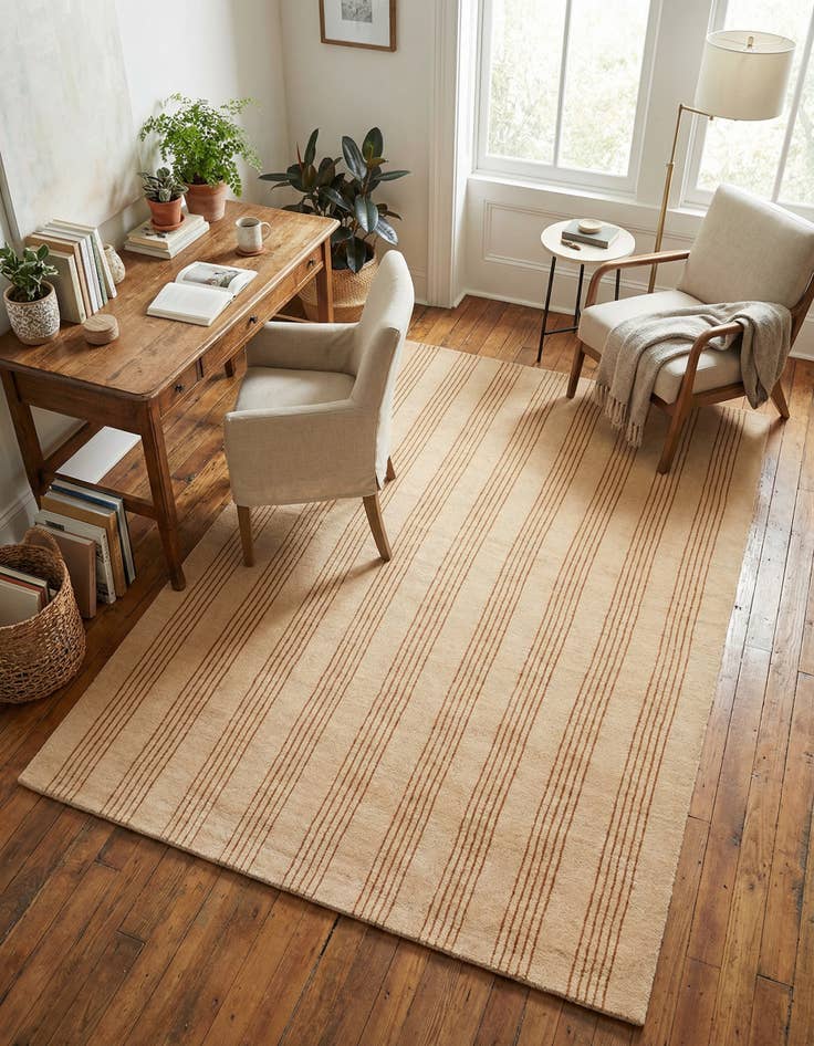 Detail image of  4' 1 x 6' 1 Jill Zarin Striped Wool Rug