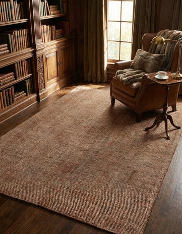 Cocoa Bean Brown Hand Woven Jill Zarin English Manor Wool Rug