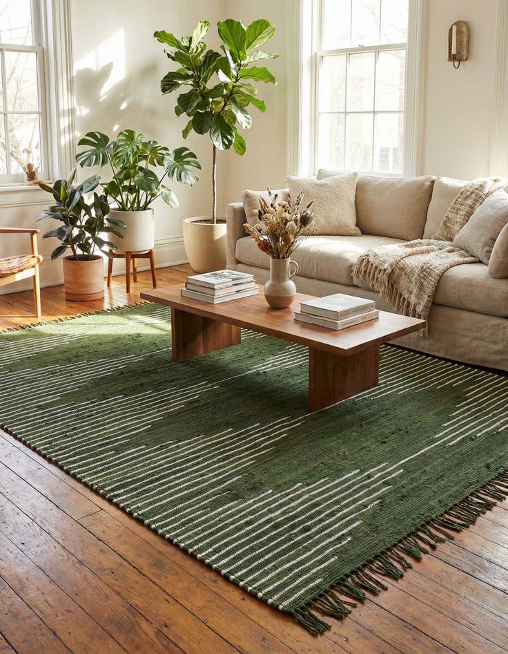 Detail image of 7' 10 x 10' Hand Woven Chindi Cotton Rug