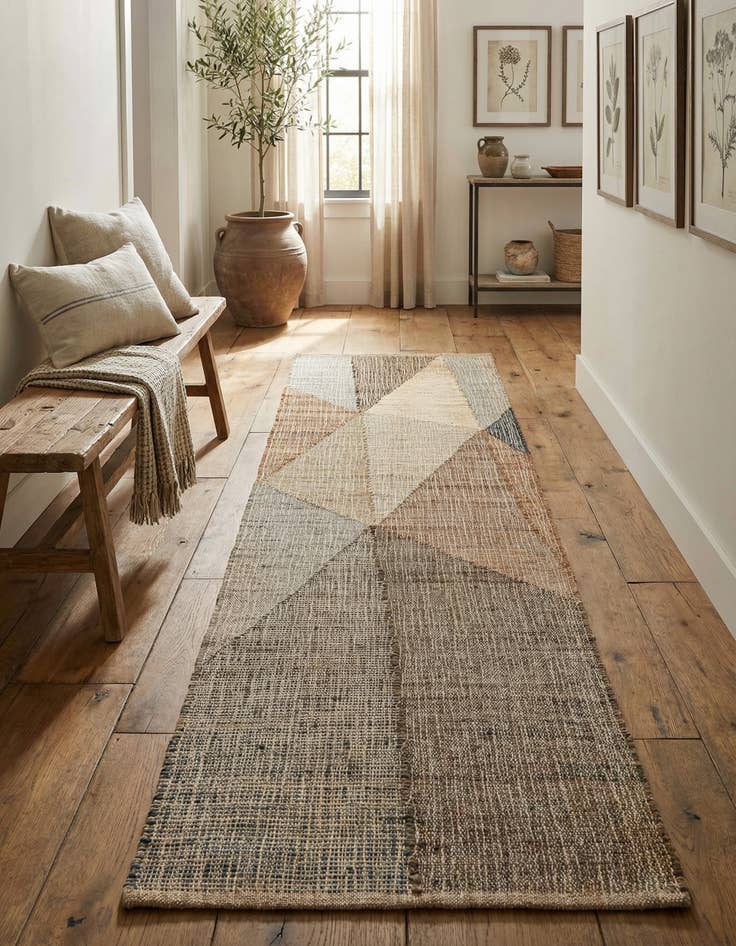 Detail image of 2' 7 x 10' Hand Woven Kilim Jute Runner Rug