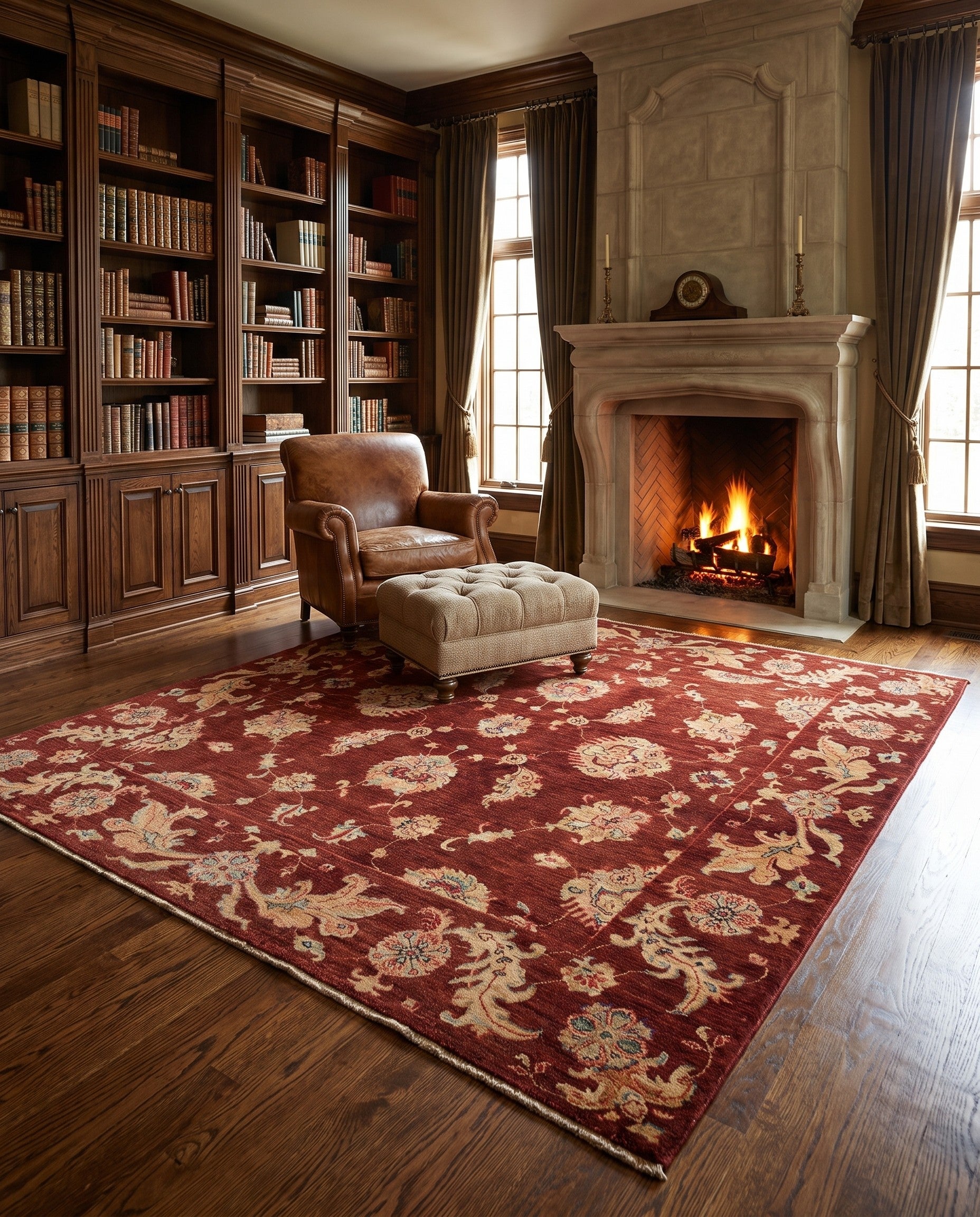 6' 6 x 6' 8 Hand Knotted Ziegler Square Rug