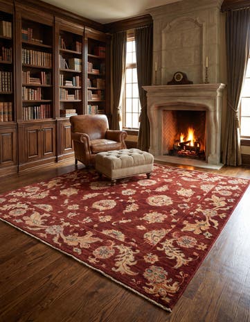 6' 6 x 6' 8 Hand Knotted Ziegler Square Rug