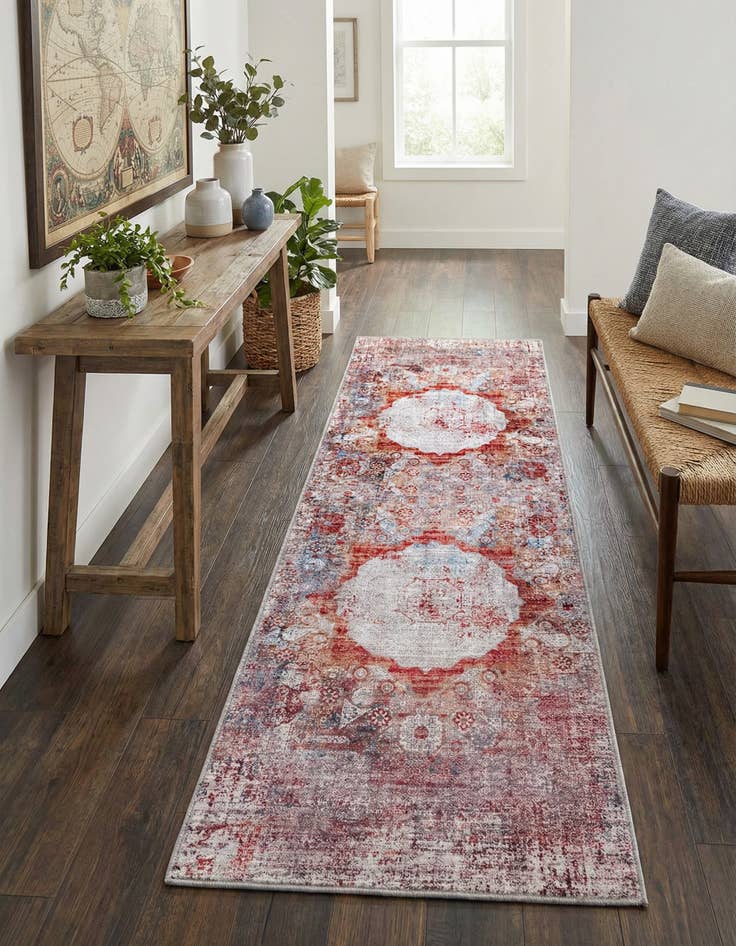 Detail image of 2' x 6'  Washable Yara Runner Rug