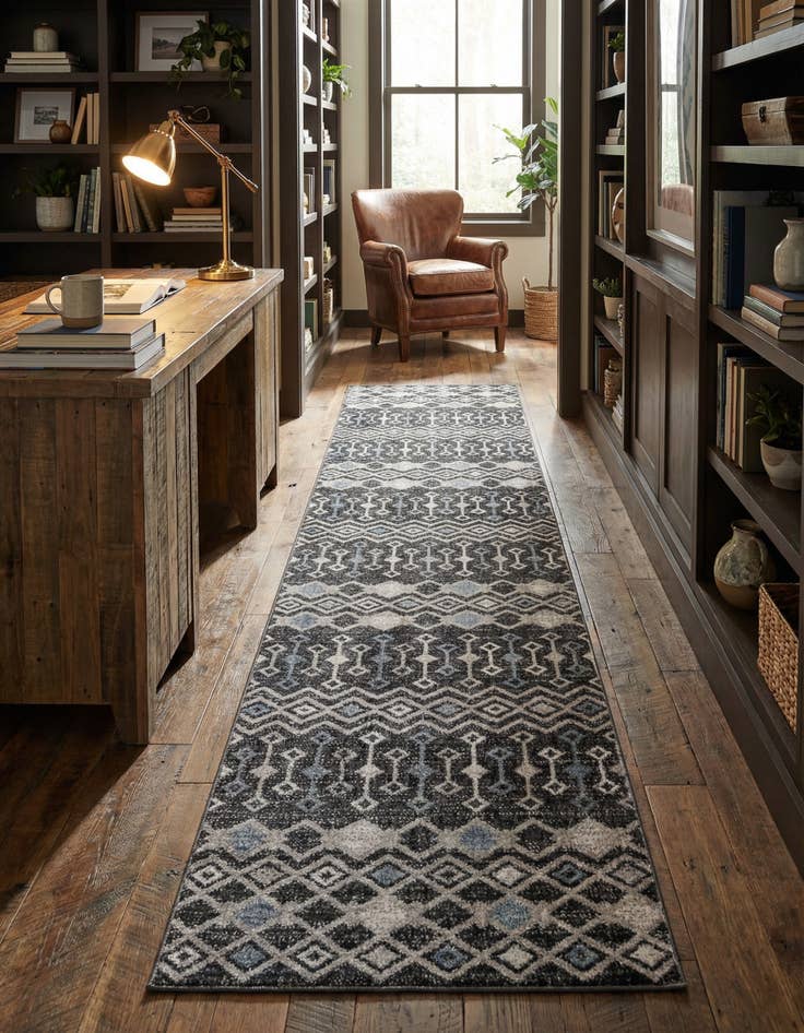 Detail image of 2' 7 x 12' Eco Trellis Runner Rug