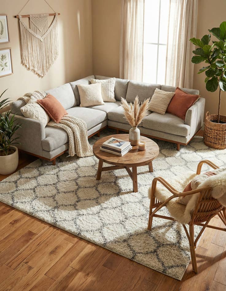 Detail image of 7' 10 x 10' Trellis Shag Rug