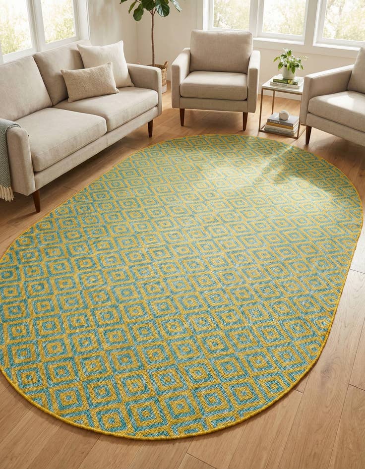 Detail image of 5' 3 x 8' Washable Jill Zarin Costa Rica Indoor / Outdoor Oval Rug