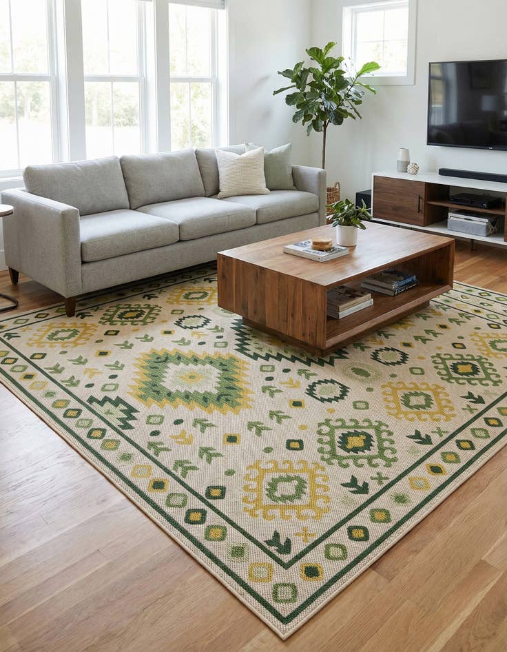 Detail image of 10' x 10'  Washable Baja Indoor / Outdoor Square Rug