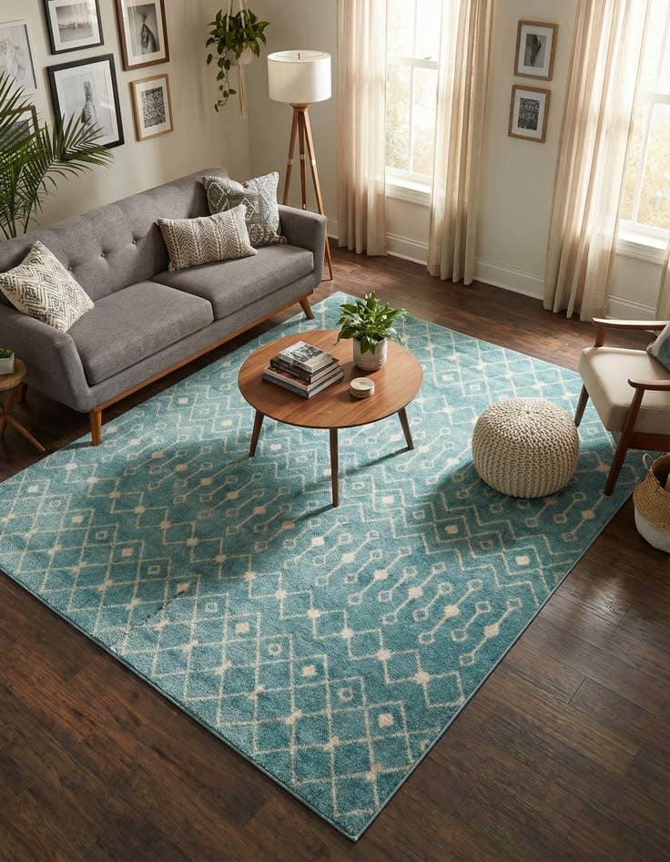 Detail image of 7' 10 x 7' 10 Moroccan Trellis Square Rug