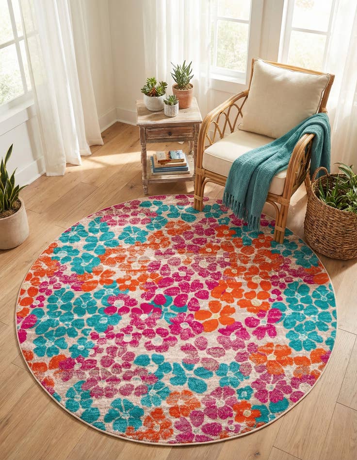 Detail image of 7' x 7' Azalea Round Rug