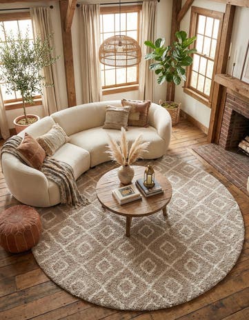 10' x 10' Lattice Shag Round Rug
