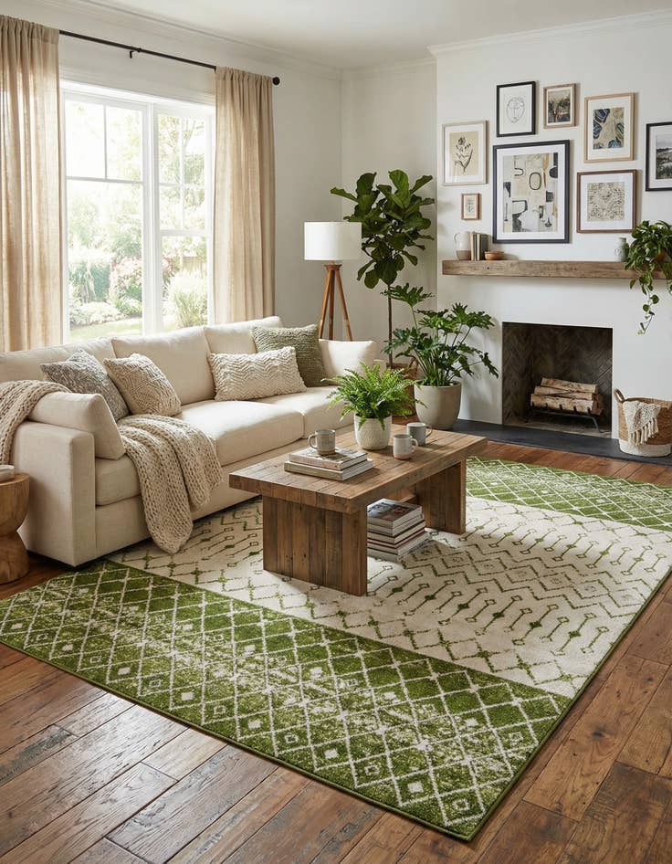 Detail image of 9' x 12' Moroccan Trellis Rug