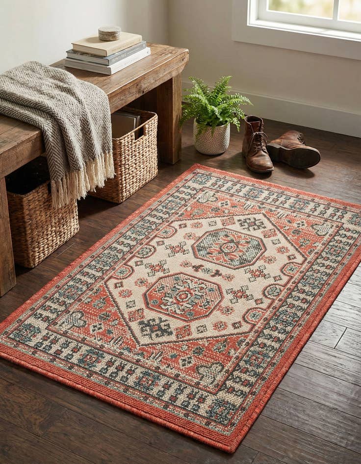 Detail image of 2' x 3'  Washable Traditional Indoor / Outdoor Rug