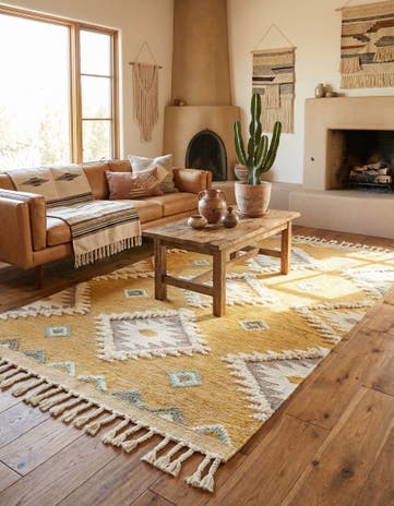 Gold Hand Woven Arizona Wool Rug