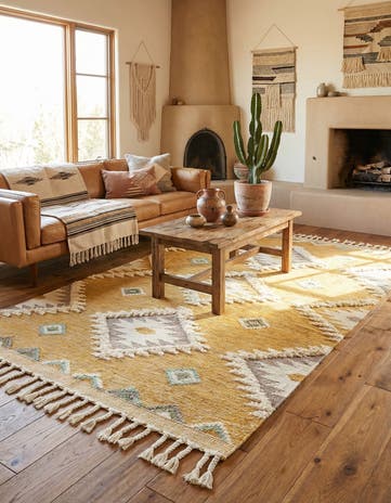 Gold Hand Woven Arizona Wool Rug