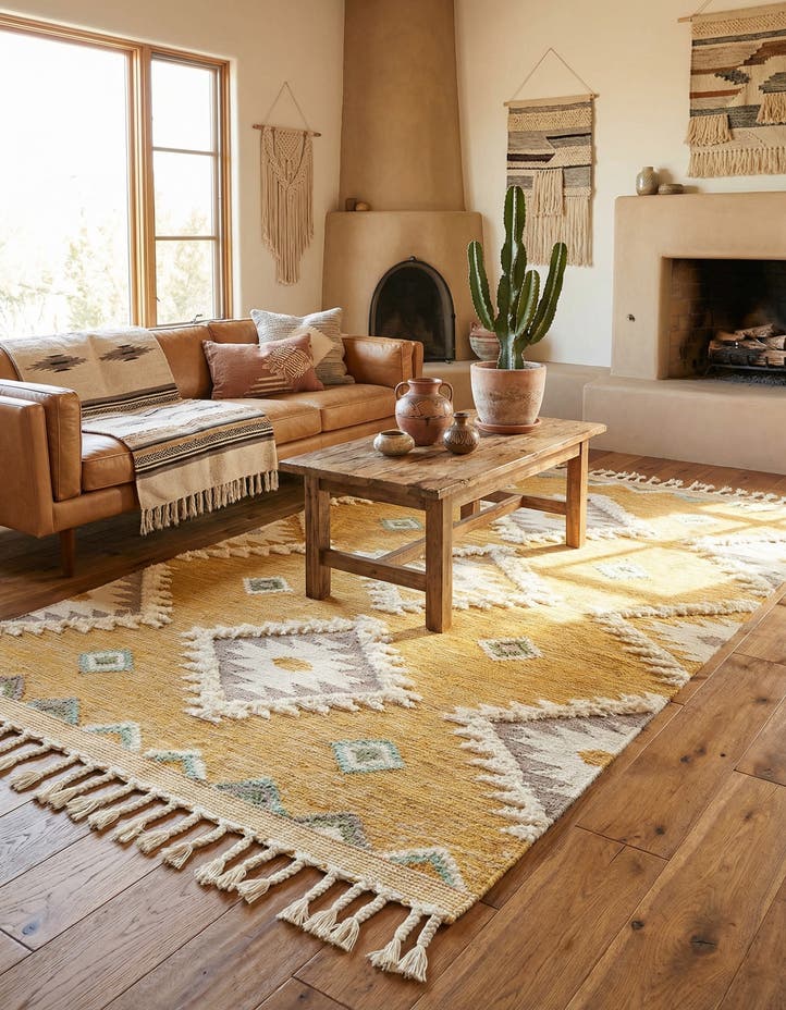 5' 1 x 8' Hand Woven Arizona Wool Rug