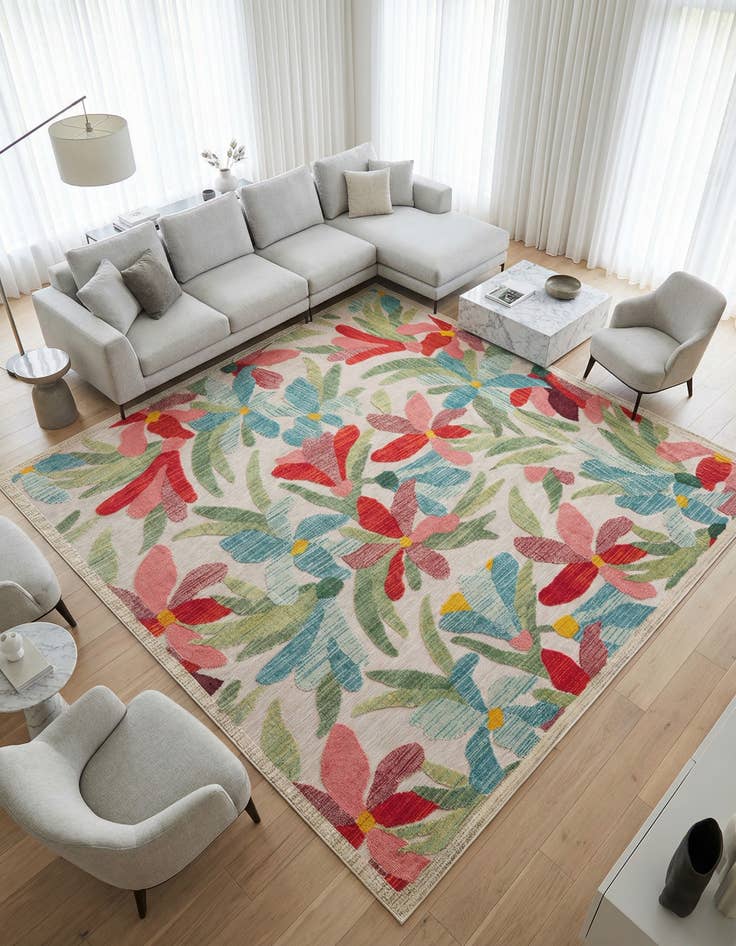 Detail image of 10' x 10' Washable Casablanca Indoor / Outdoor Square Rug