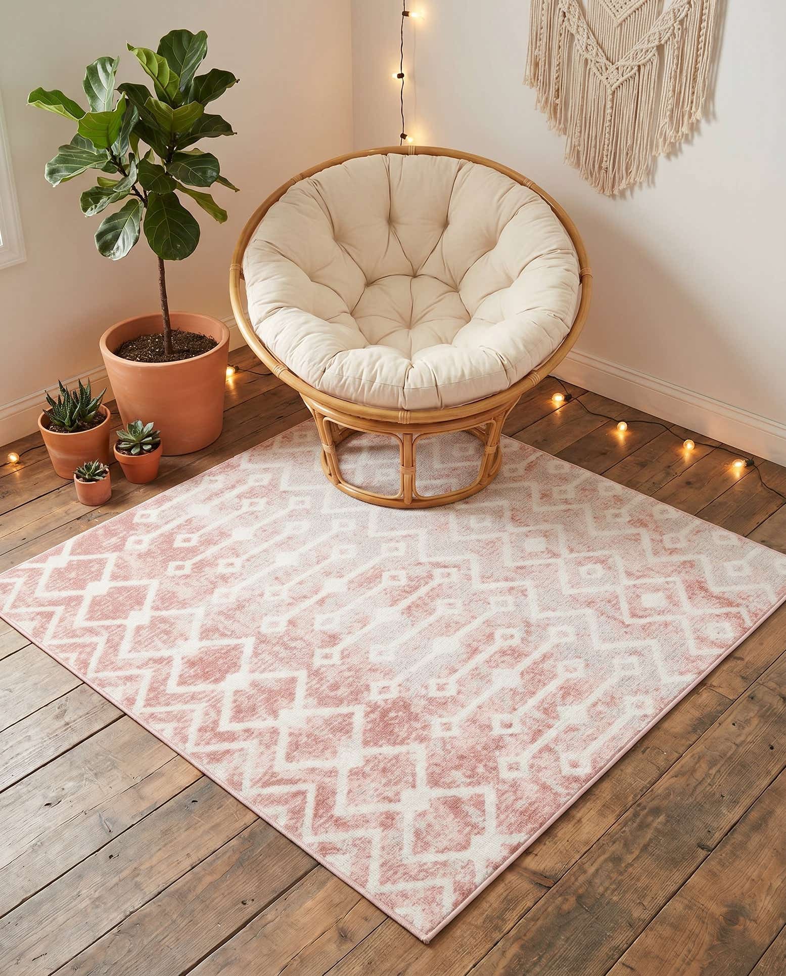 4' x 4' Bohemian Trellis Square Rug