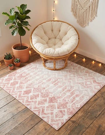 4' x 4' Bohemian Trellis Square Rug