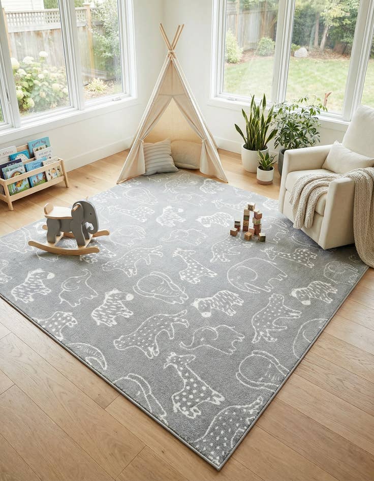 Detail image of 10' x 10' Whimsy Kids Square Rug