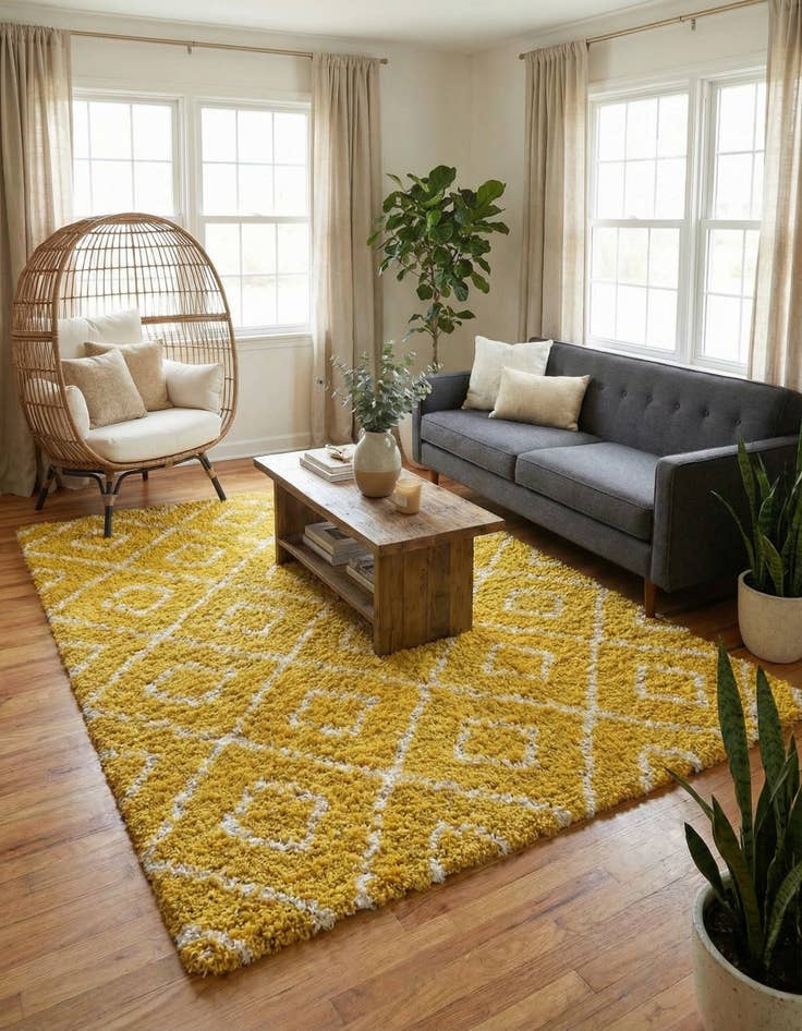 Detail image of 9' x 12' Lattice Shag Rug