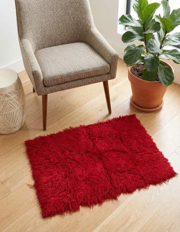 2' 2 x 3' 7 Hand Knotted Moroccan Wool Rug