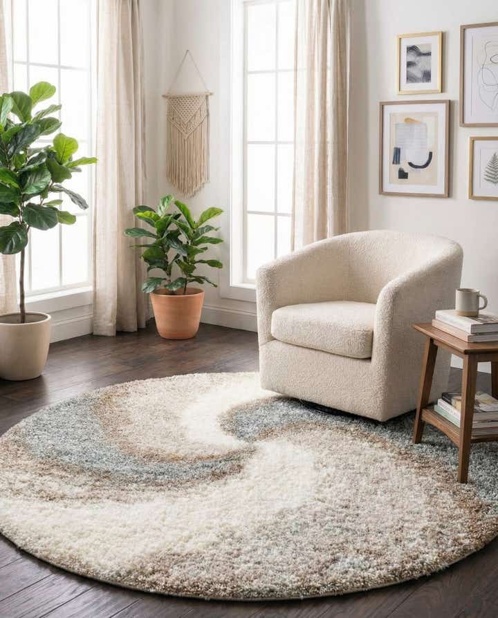 6' x 6' Soft Touch Shag Round Rug