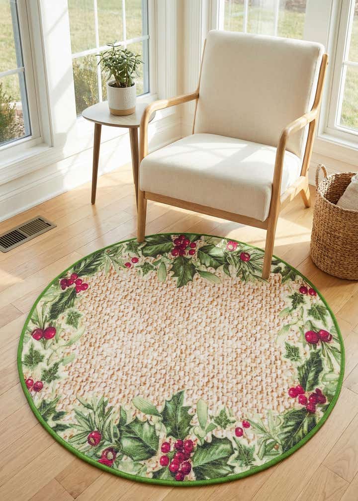 3' 3 x 3' 3 Easy-Clean Jill Zarin Caribbean Indoor / Outdoor Round Rug