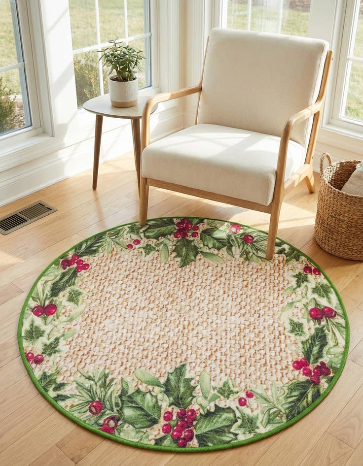 Detail image of 3' 3 x 3' 3 Washable Jill Zarin Caribbean Indoor / Outdoor Round Rug