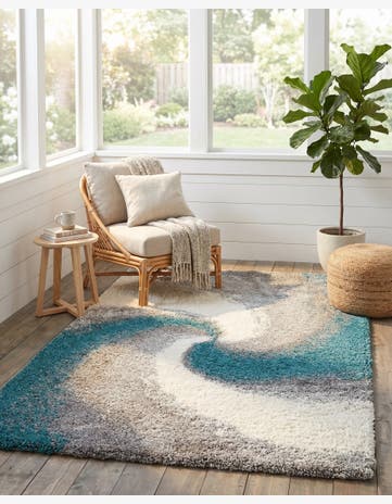 Turquoise Soft Touch Shag Rug