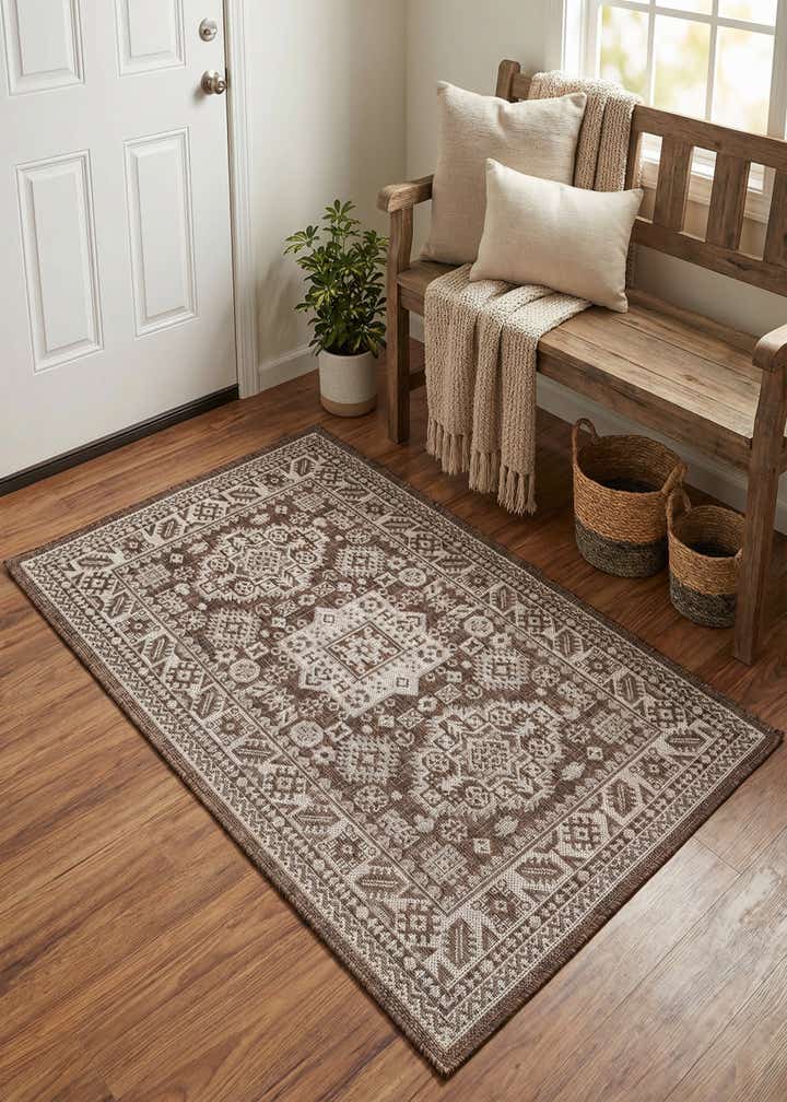 3' x 5' 3 Easy-Clean Aztec Indoor / Outdoor Rug