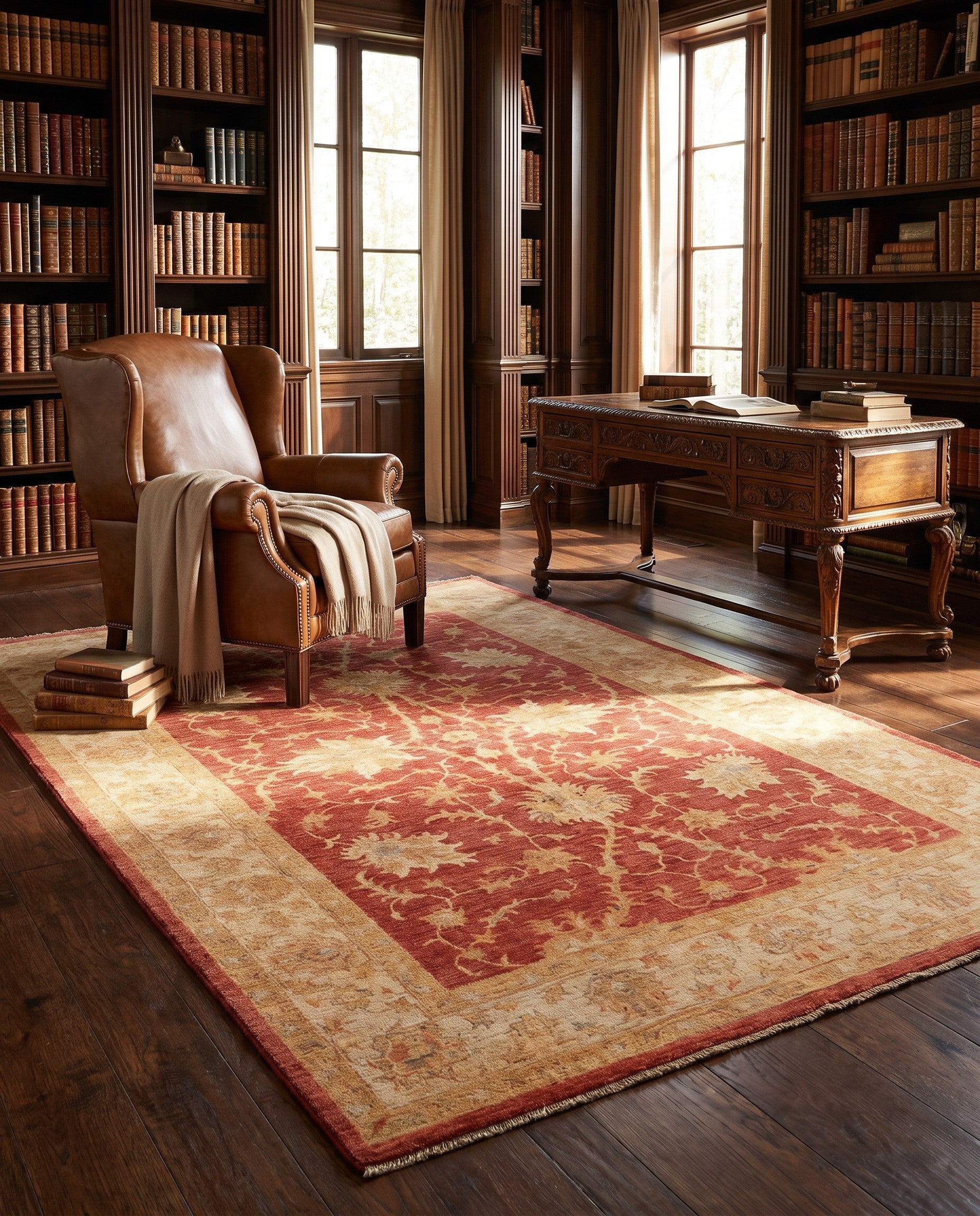 170cm x 245cm Hand Knotted Ziegler Rug