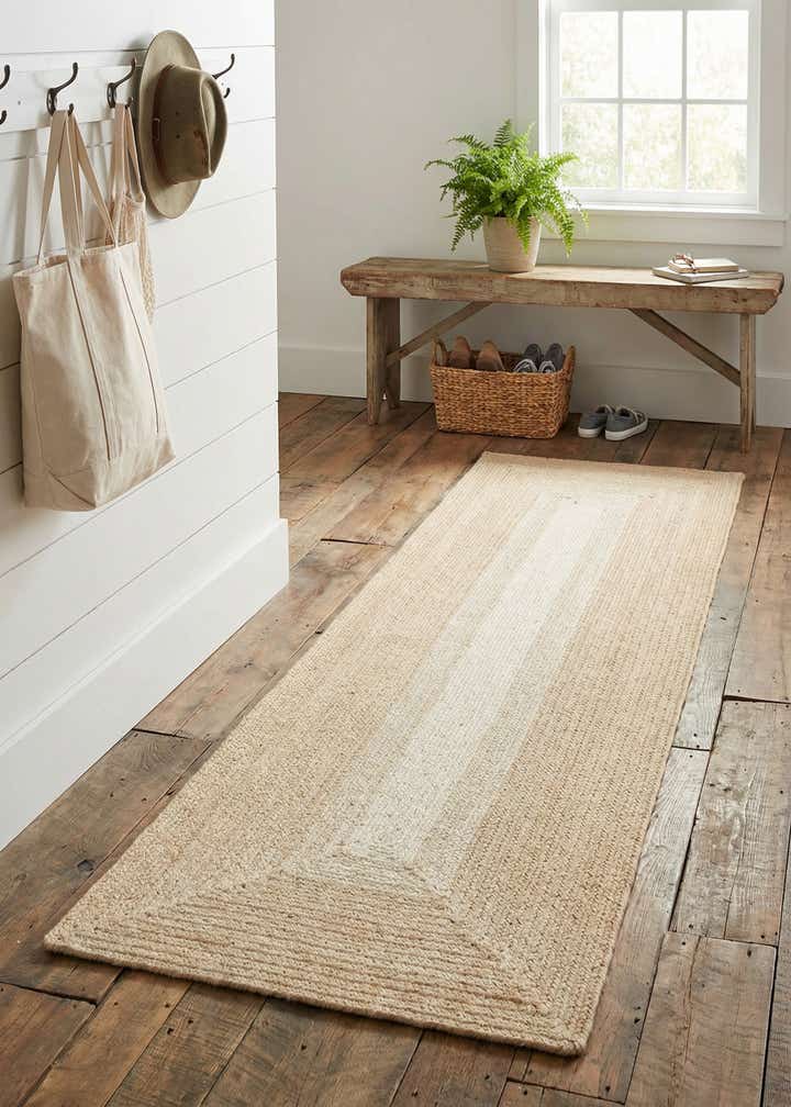 2' x 6' 1 Handmade Hand Braided Wool Runner Rug