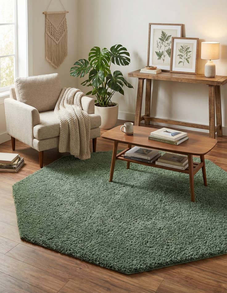 Detail image of 6' x 6' Everyday Shag Octagon Rug