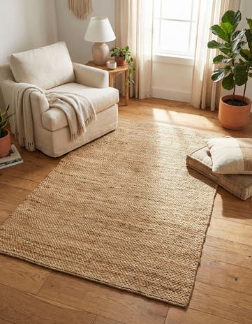 Natural Hand Woven Chunky Jute Rug