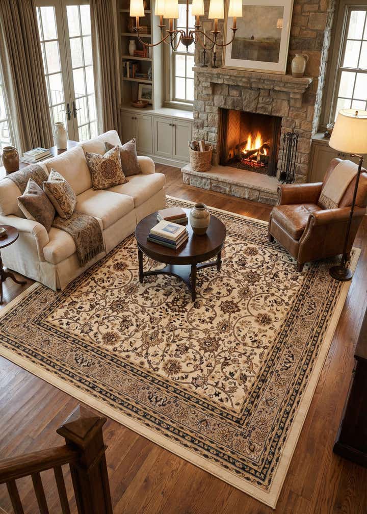 10' x 10' Kashan Design Square Rug