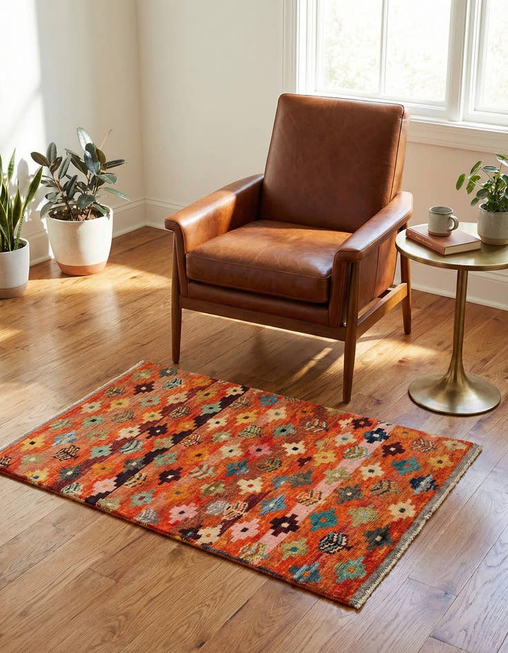 Detail image of 2' 11 x 4' 9 Hand Woven Balouch Wool Rug