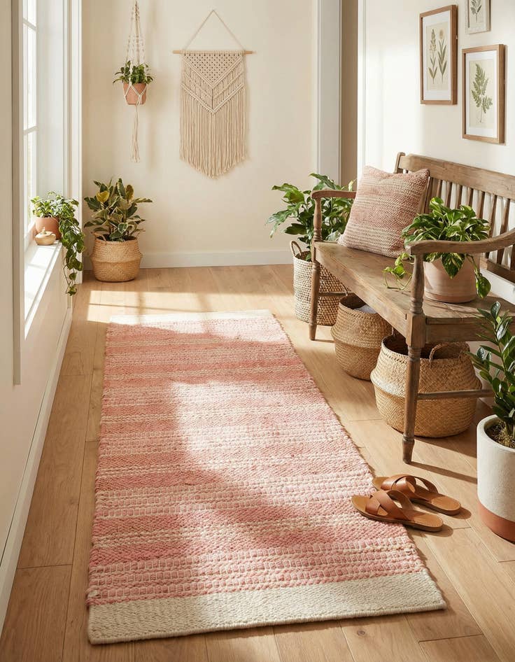 Detail image of 2' x 6' 1  Hand Woven Lariat Runner Rug