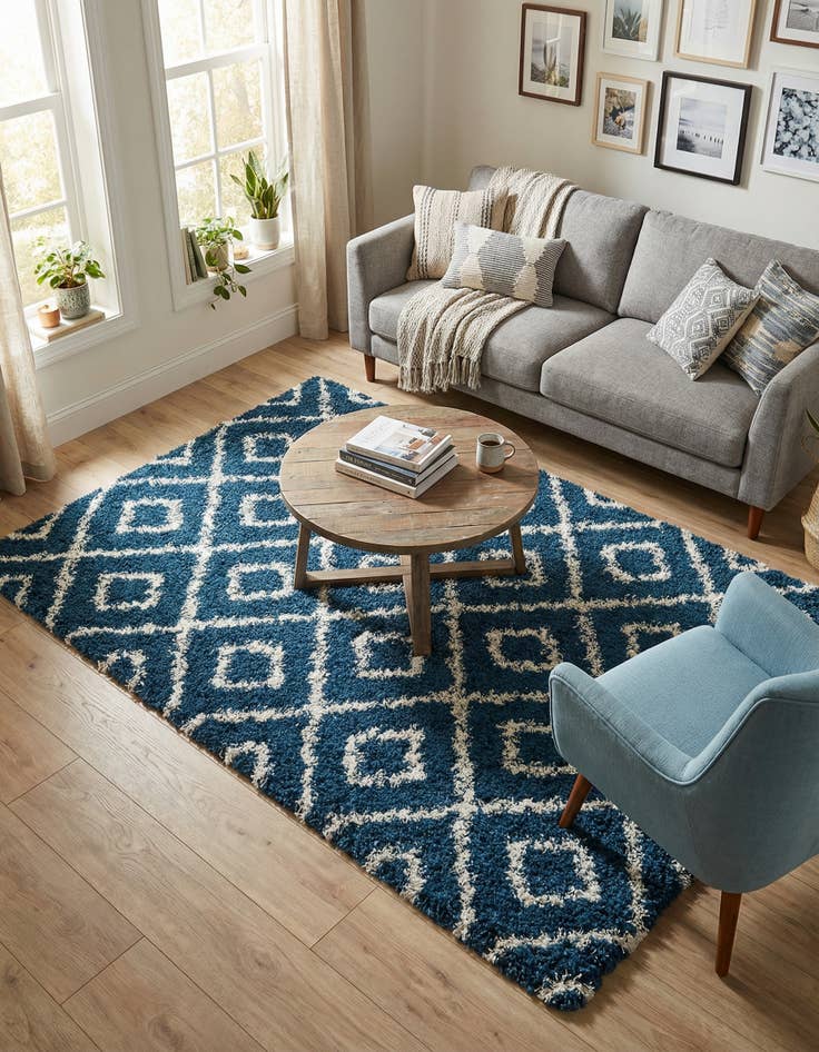 Detail image of 5' 3 x 8' Trellis Shag Rug