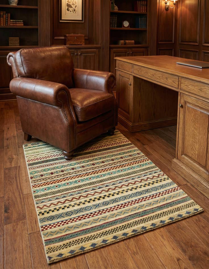 Detail image of 2' 9 x 4' Hand Knotted Modern Ziegler Rug