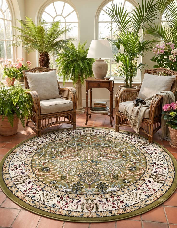 Detail image of 7' x 7' Nain Design Round Rug